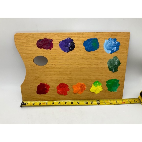 Artist Wood Painters Palette Oil Paint Multicolor Rectangular 16 X 10 - Picture 3 of 7